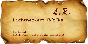 Lichtneckert Réka névjegykártya